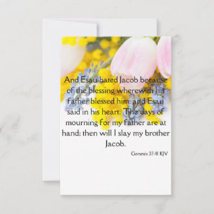 Genesis 27:41 KJV Bible Scripture Pic Greeting Card