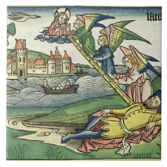 Genesis 28 10 Jacob's Ladder, from the 'Nuremberg Tile (Front)