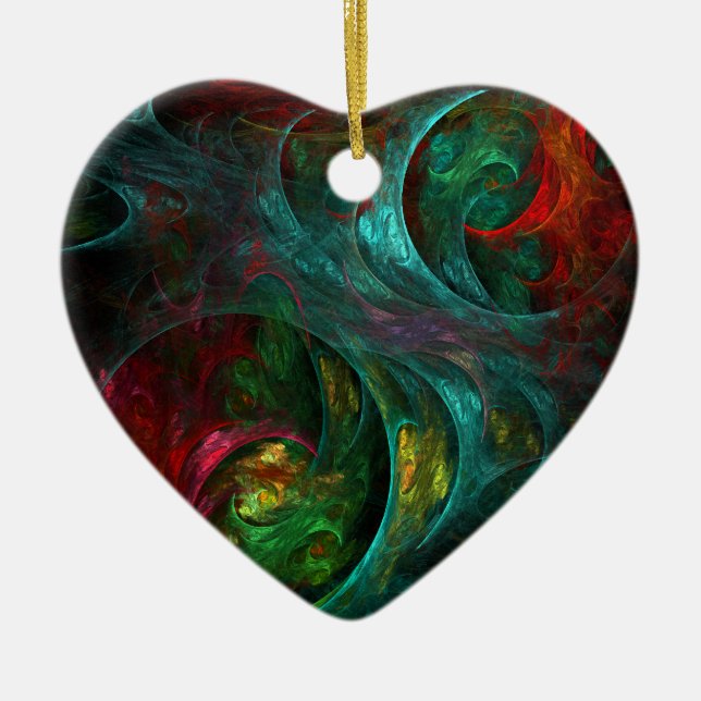 Genesis Abstract Art Heart Ornament (Front)