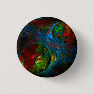 Genesis Blue Abstract Art Button (round)