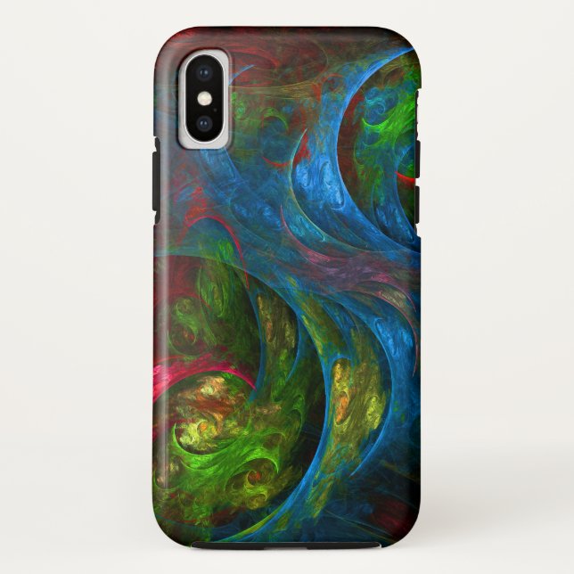 Genesis Blue Abstract Art Case-Mate iPhone Case (Back)