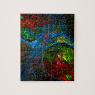 Genesis Blue Abstract Art Jigsaw Puzzle