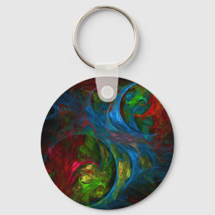 Genesis Blue Abstract Art Keychain