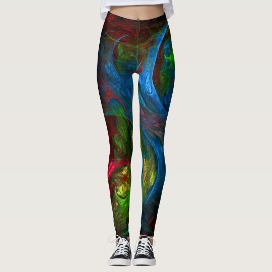 Genesis Blue Abstract Art Leggings