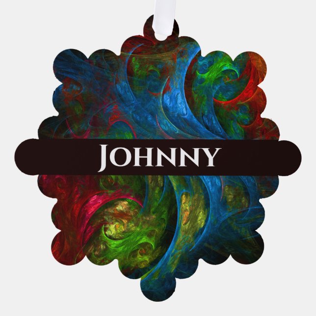 Genesis Blue Abstract Art Ornament Card (Front)