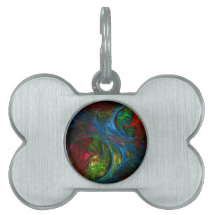 Genesis Blue Abstract Art Pet ID Tag