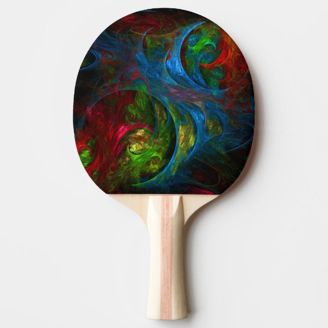 Genesis Blue Abstract Art Ping Pong Paddle (Front)