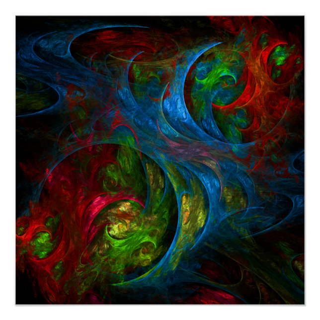 Genesis Blue Abstract Art Poster (Front)