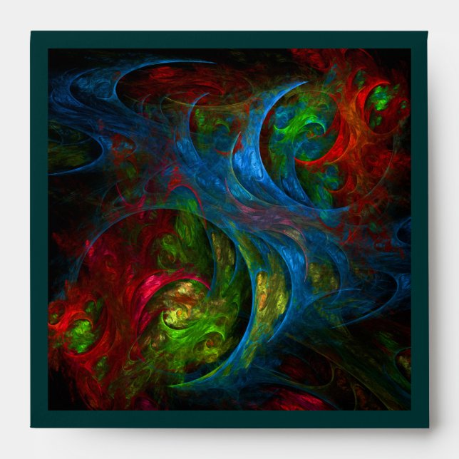 Genesis Blue Abstract Art Square Envelope (Front)