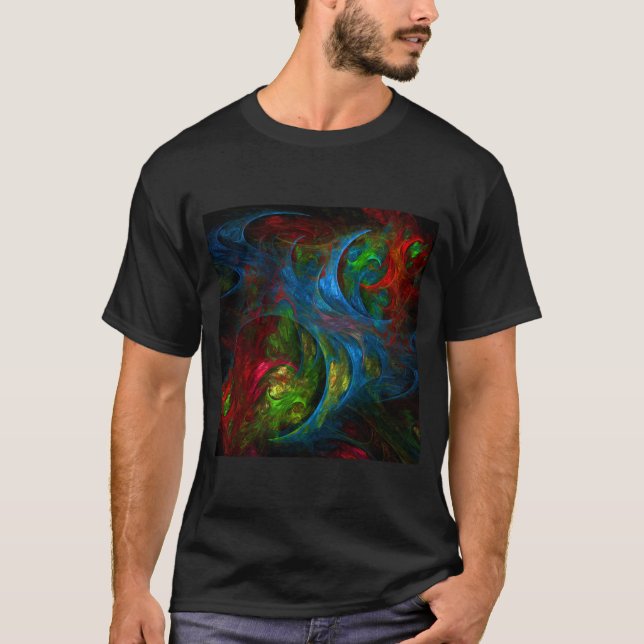 Genesis Blue Abstract Art T-Shirt (Front)