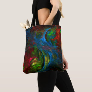 Genesis Blue Abstract Art Tote Bag