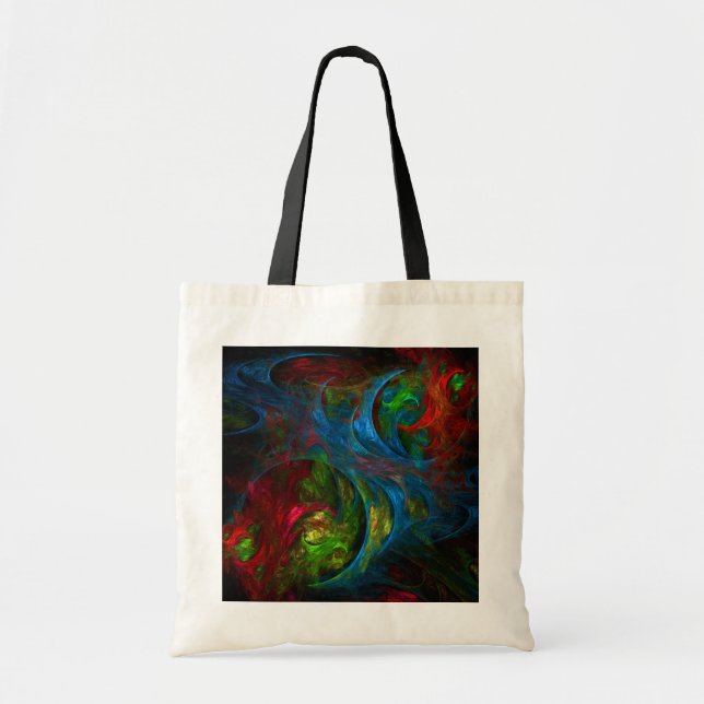 Genesis Blue Abstract Art Tote Bag (Front)