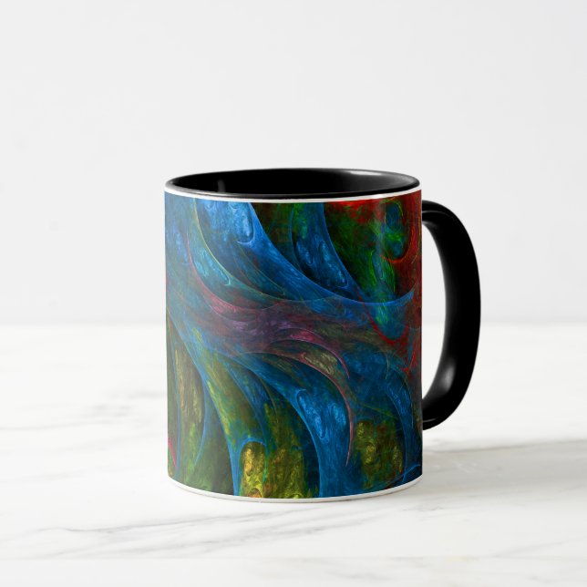 Genesis Blue Abstract Coffee Mug (Front Right)