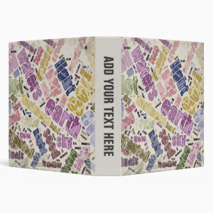 Genesis Chapter 1 Word Cloud Binder