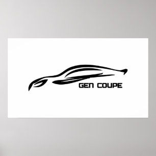 Genesis Coupe Black Silhouette Logo Poster