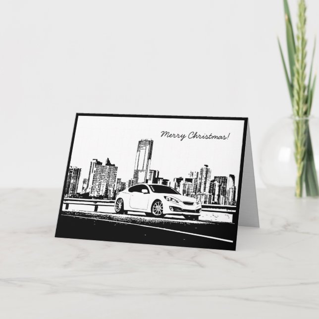 Genesis Coupe Car themed Christmas Hoiday Card (Front)