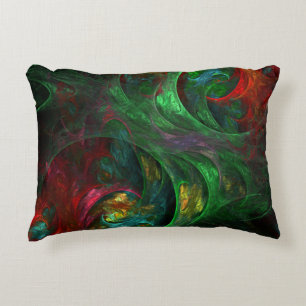 Genesis Green Abstract Art Accent Pillow