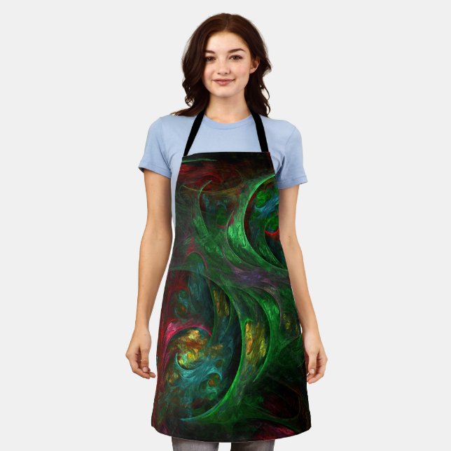 Genesis Green Abstract Art Apron (Worn)