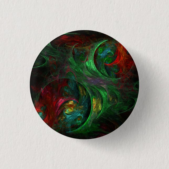 Genesis Green Abstract Art Button (round) (Front)