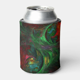 Genesis Green Abstract Art Can Cooler