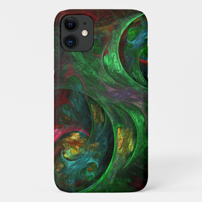 Genesis Green Abstract Art Case-Mate iPhone Case (Back)