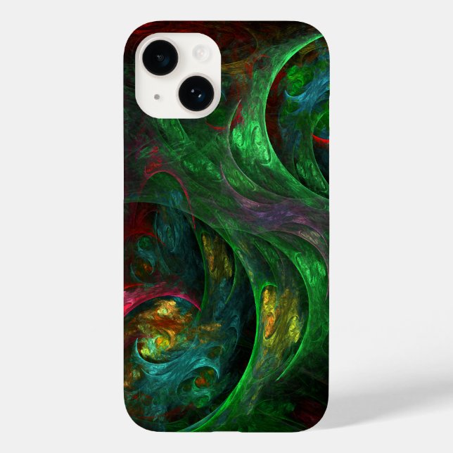 Genesis Green Abstract Art Case-Mate iPhone Case (Back)