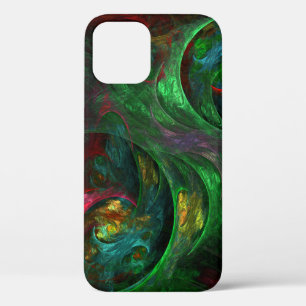 Genesis Green Abstract Art iPhone 12 Case
