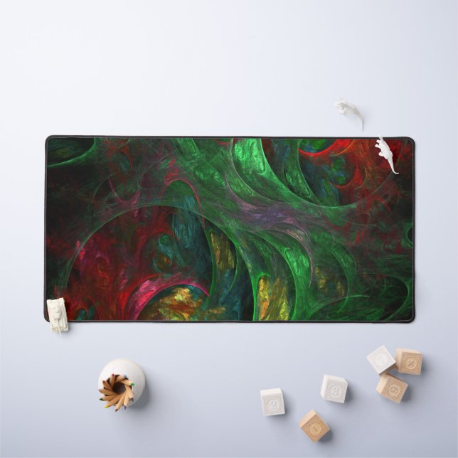 Genesis Green Abstract Art Desk Mat (Kids Table)