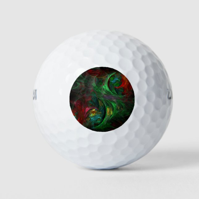 Genesis Green Abstract Art Golf Balls (Front)