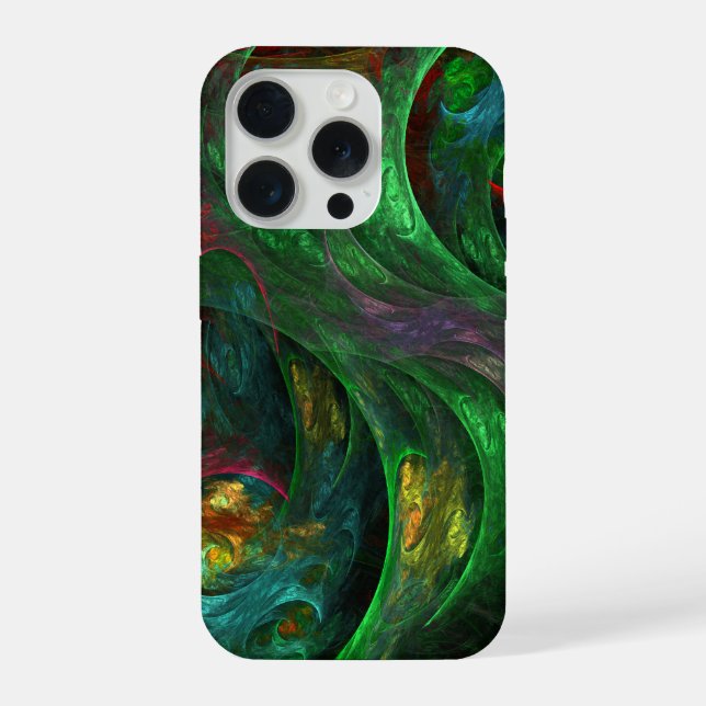 Genesis Green Abstract Art iPhone Case (Back)