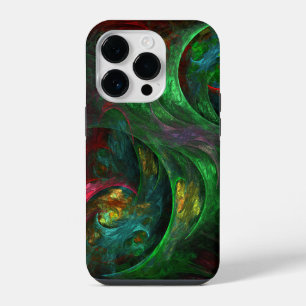 Genesis Green Abstract Art iPhone 14 Pro Case
