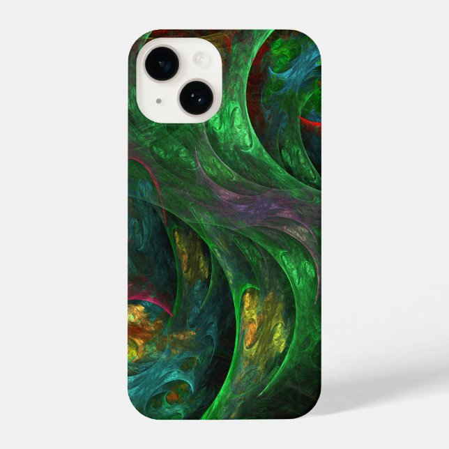 Genesis Green Abstract Art iPhone Case (Back)