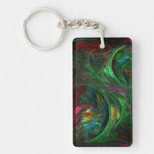 Genesis Green Abstract Art Keychain