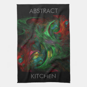 Genesis Green Abstract Art Kitchen Towel