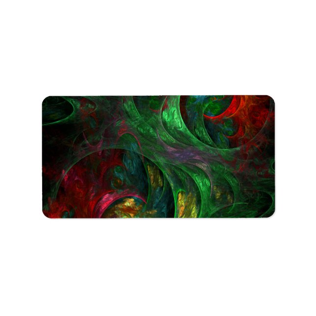 Genesis Green Abstract Art Label (Front)