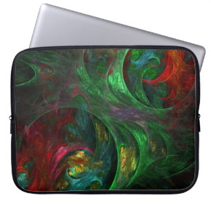Genesis Green Abstract Art Laptop Sleeve