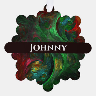 Genesis Green Abstract Art Ornament Card