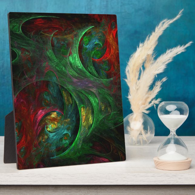 Genesis Green Abstract Art Plaque (Side)