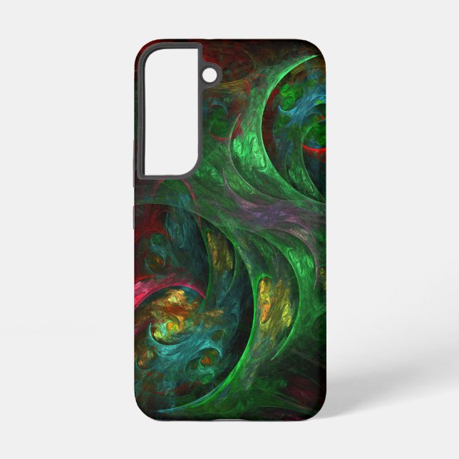 Genesis Green Abstract Art Samsung Galaxy S22 Case (Back)