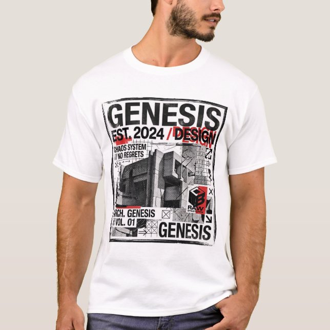Genesis Industrial Brutalist Architecture T-Shirt (Front)