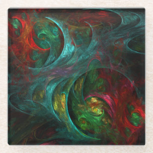 Genesis Nova Abstract Art Glass Coaster
