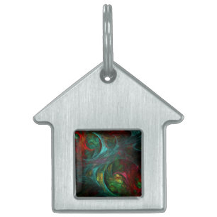 Genesis Nova Abstract Art House Pet Name Tag