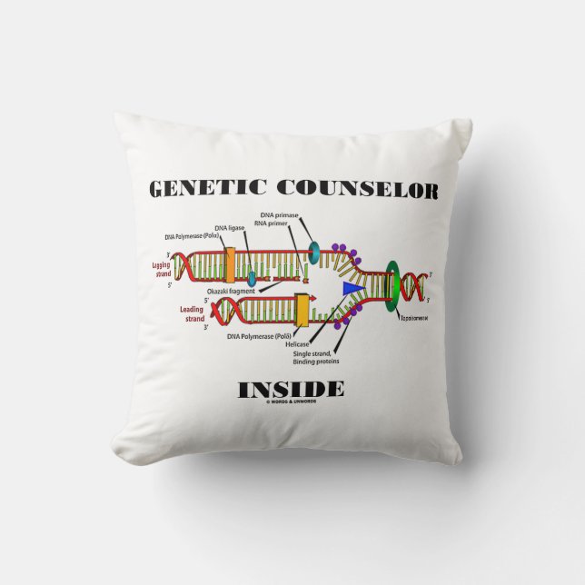 Genetic Counsellor Inside (DNA Replication) Throw Pillow (Front)