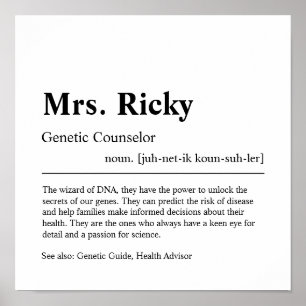 Genetic Counsellor Personalized Gift Poster