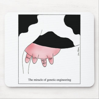 Genetic Engineering Cow GMO Udder Cartoon Mouse Pad