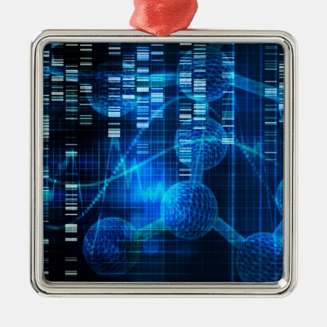 Genetic Science Research as a Medical Abstract Art Metal Ornament (Front)