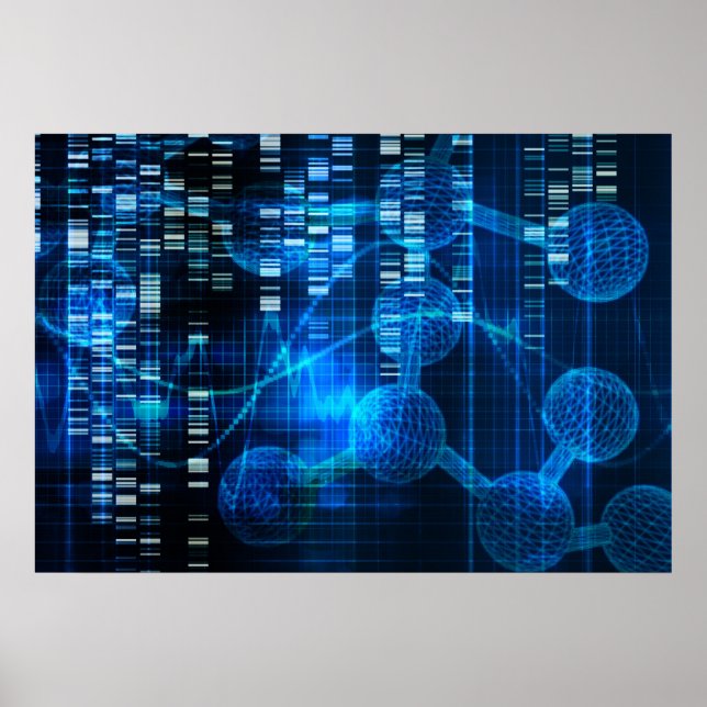 Genetic Science Research as a Medical Abstract Art Poster (Front)