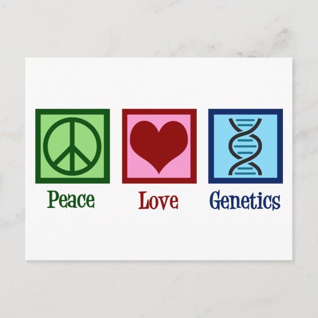 Geneticist Peace Love Genetics Company Postcard (Front)