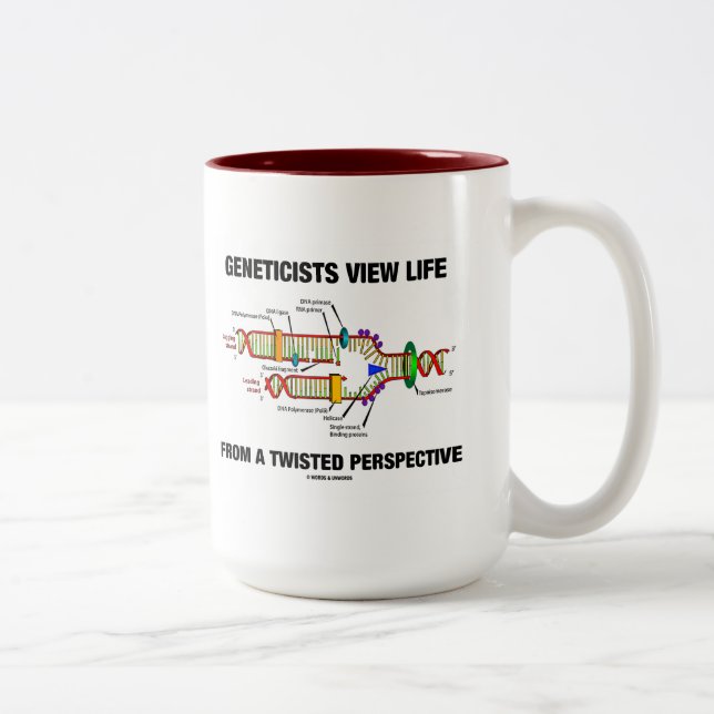 Geneticists View Life From A Twisted Perspective Two-Tone Coffee Mug (Right)