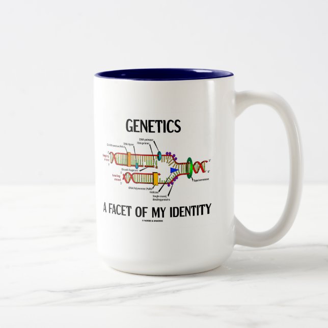Genetics A Facet Of My Identity (DNA Replication) Two-Tone Coffee Mug (Right)